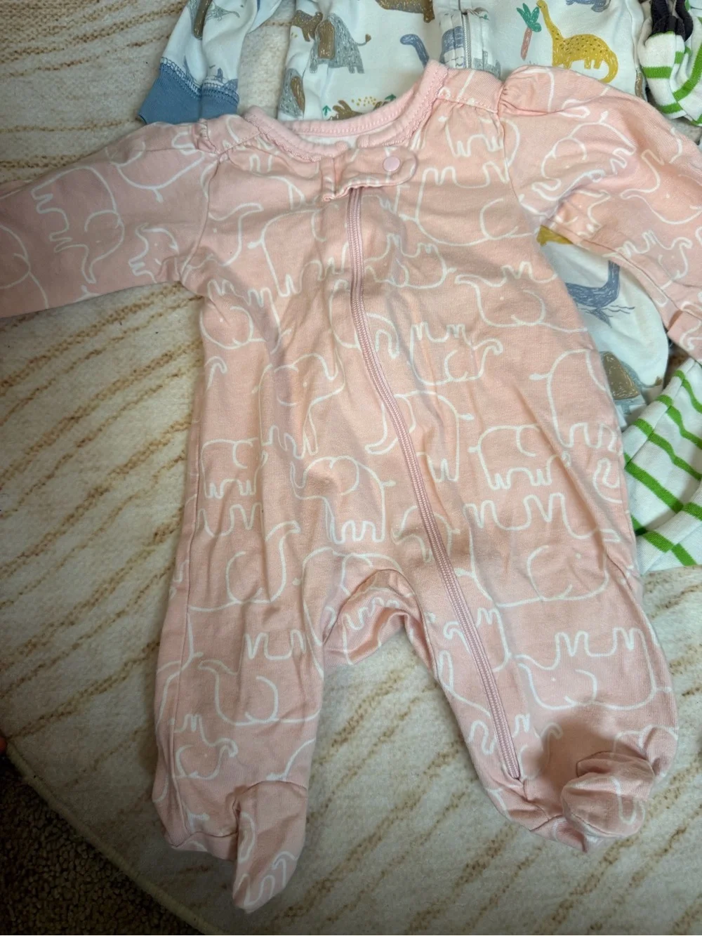 Assorted 0–3 Months Soft Long-Sleeve Baby Pajamas & Footies